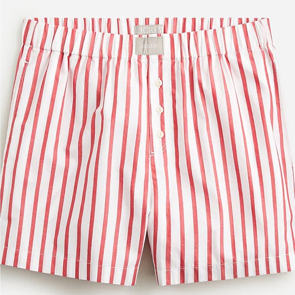 J.Crew J. Crew poplin Boxer pj shirts red stripe S